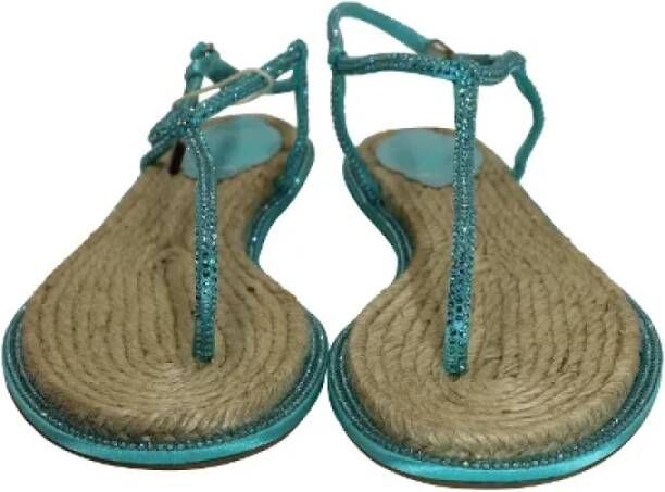 René Caovilla Pre-owned Fabric sandals Blue Dames