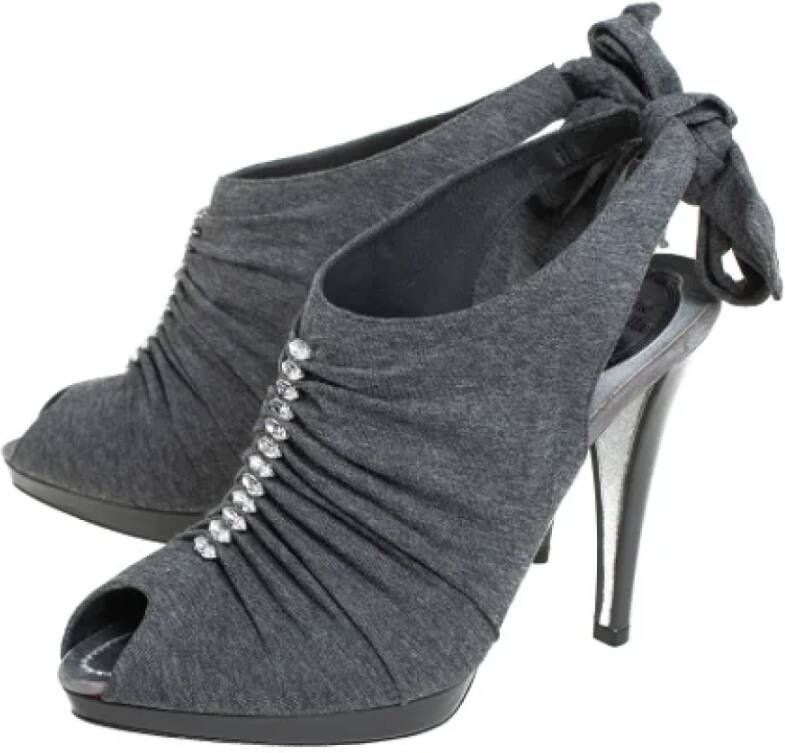 René Caovilla Pre-owned Fabric sandals Gray Dames