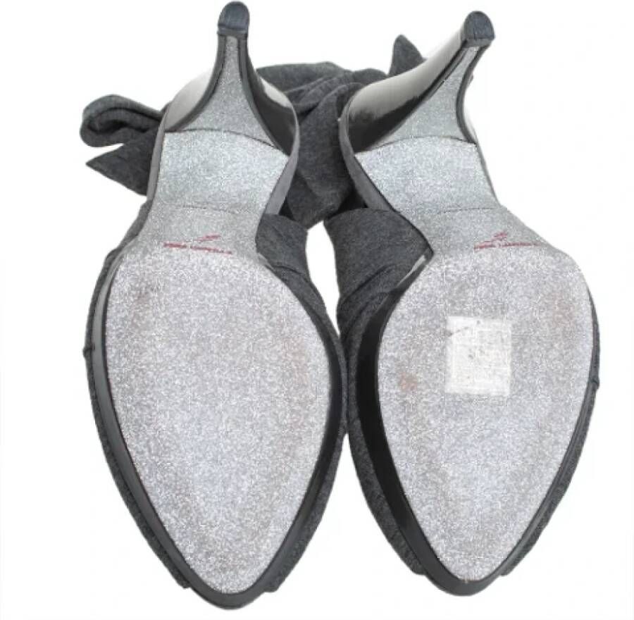 René Caovilla Pre-owned Fabric sandals Gray Dames