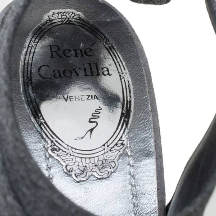 René Caovilla Pre-owned Fabric sandals Gray Dames