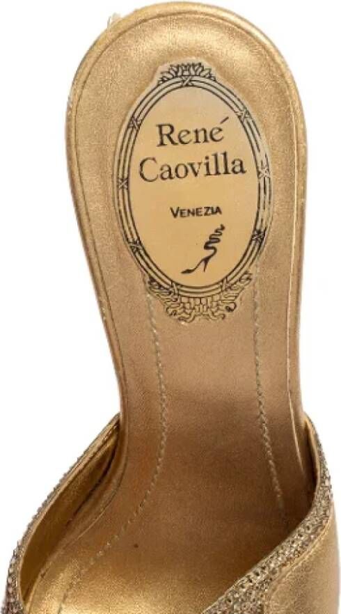 René Caovilla Pre-owned Fabric sandals Yellow Dames