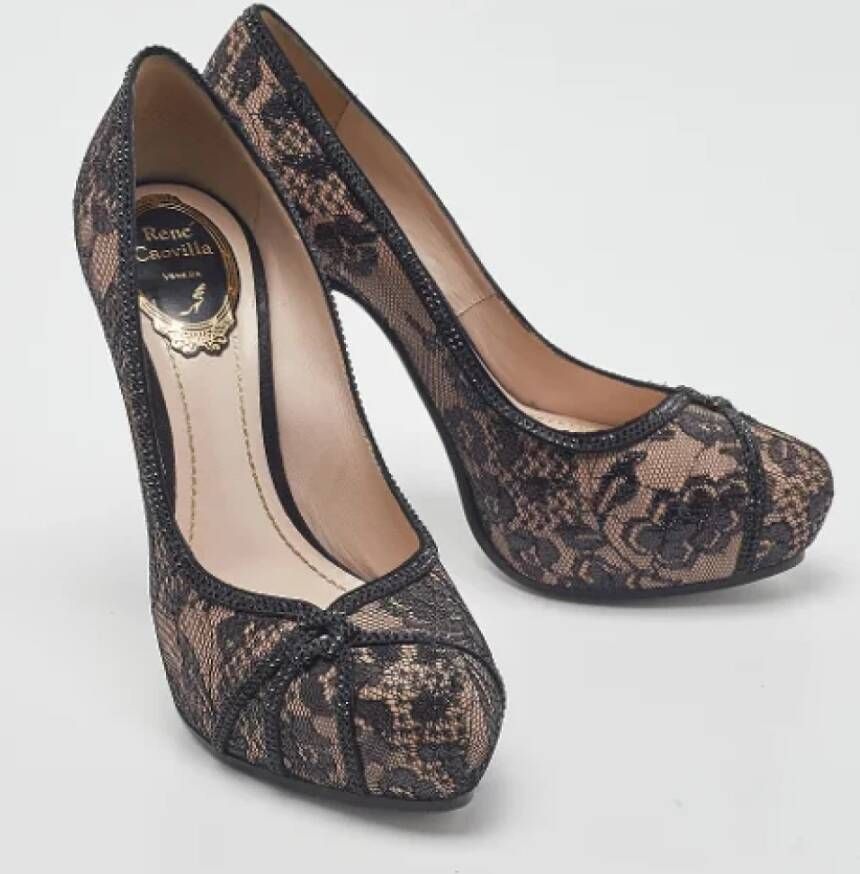 René Caovilla Pre-owned Lace heels Black Dames
