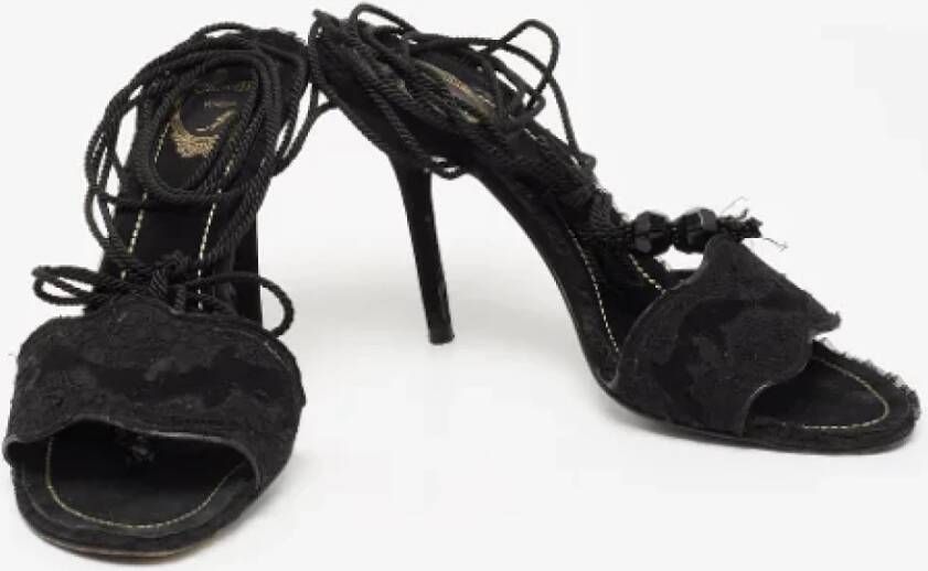 René Caovilla Pre-owned Lace sandals Black Dames