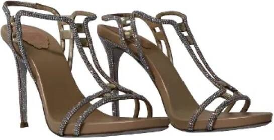 René Caovilla Pre-owned Leather sandals Beige Dames