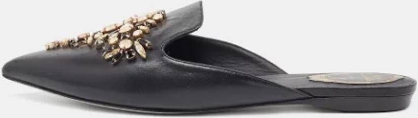 René Caovilla Pre-owned Leather sandals Black Dames