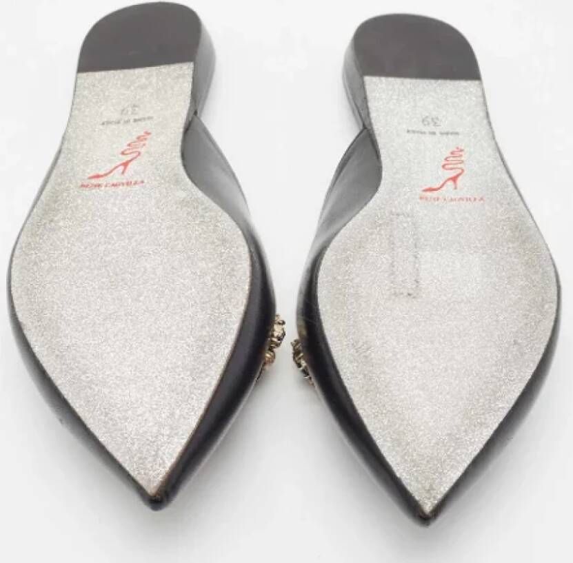 René Caovilla Pre-owned Leather sandals Black Dames