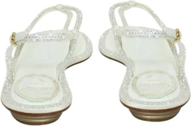 René Caovilla Pre-owned Leather sandals White Dames