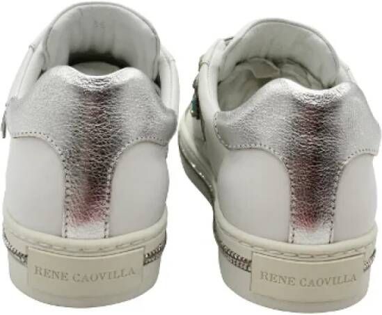 René Caovilla Pre-owned Leather sneakers White Dames