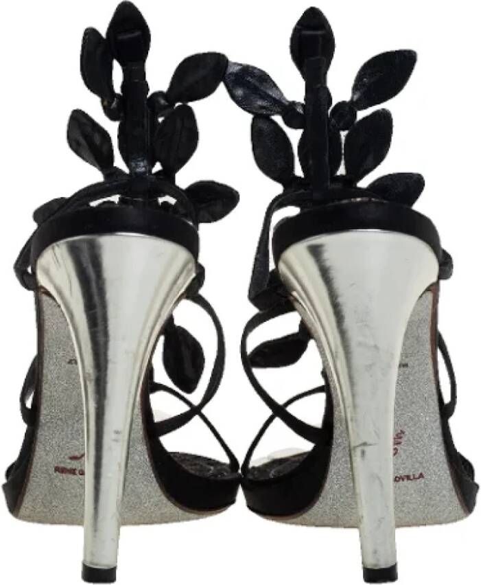 René Caovilla Pre-owned Satin sandals Black Dames