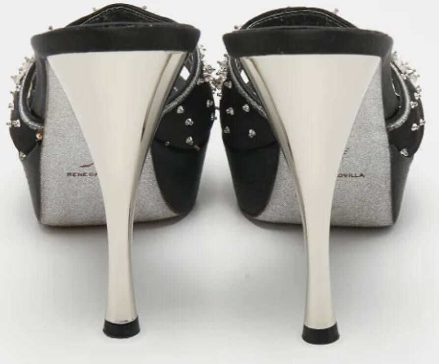René Caovilla Pre-owned Satin sandals Black Dames
