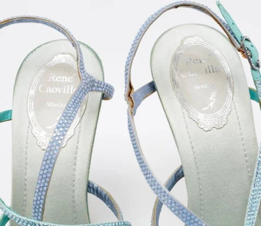 René Caovilla Pre-owned Satin sandals Blue Dames