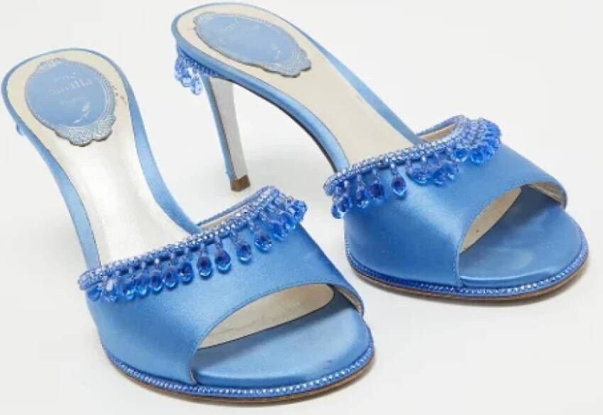 René Caovilla Pre-owned Satin sandals Blue Dames