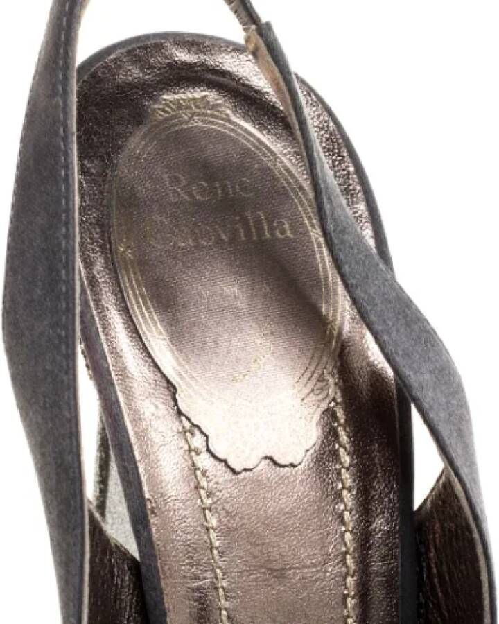 René Caovilla Pre-owned Satin sandals Gray Dames