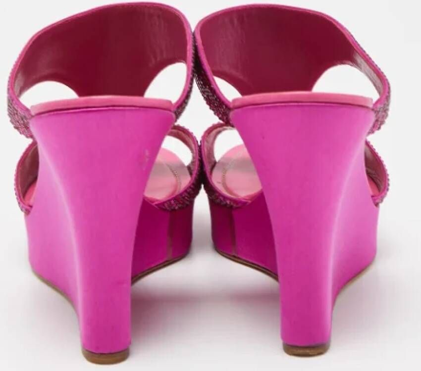 René Caovilla Pre-owned Satin sandals Pink Dames