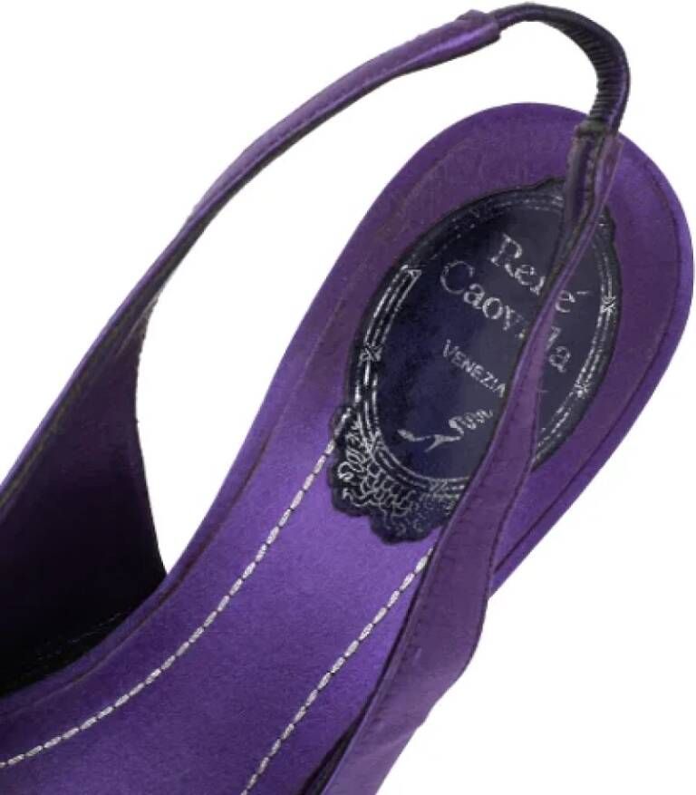 René Caovilla Pre-owned Satin sandals Purple Dames