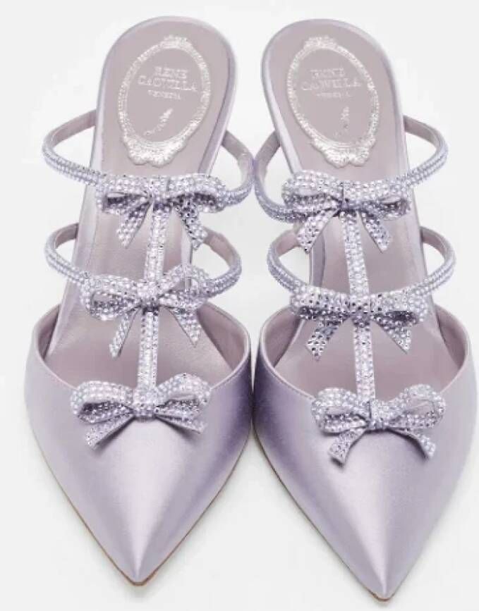 René Caovilla Pre-owned Satin sandals Purple Dames