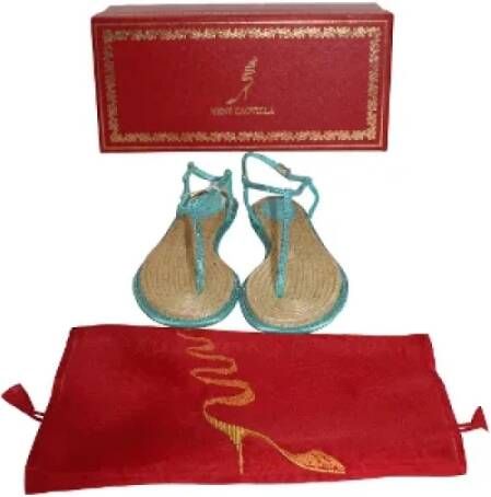René Caovilla Pre-owned Silk sandals Blue Dames