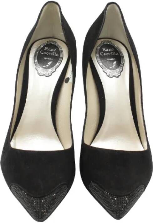René Caovilla Pre-owned Suede heels Black Dames