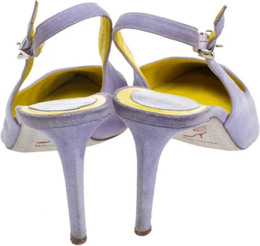 René Caovilla Pre-owned Suede heels Purple Dames