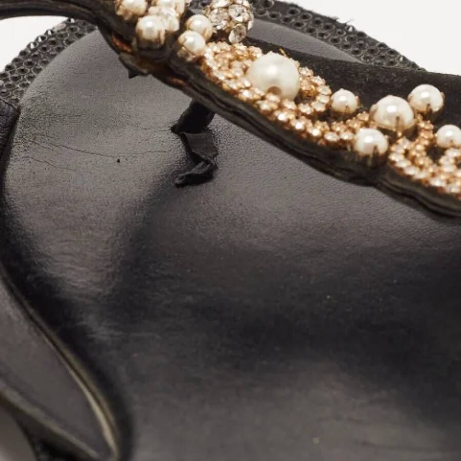 René Caovilla Pre-owned Suede sandals Black Dames