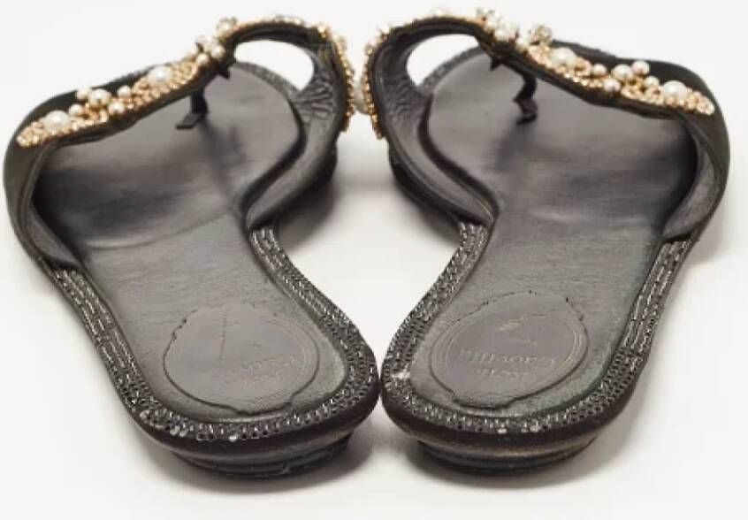 René Caovilla Pre-owned Suede sandals Black Dames