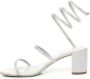 René Caovilla Zilveren Blokhak Sandalen Enkelwikkel - Thumbnail 2
