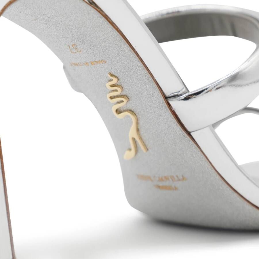 René Caovilla Zilveren Cleo Wrap Sandalen
