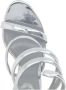 René Caovilla Zilveren Gelamineerde Leren Sandalen met Slang Detail Gray Dames - Thumbnail 4