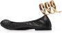 René Caovilla Zwarte Slangenmotief Kristal Platte Schoenen - Thumbnail 2