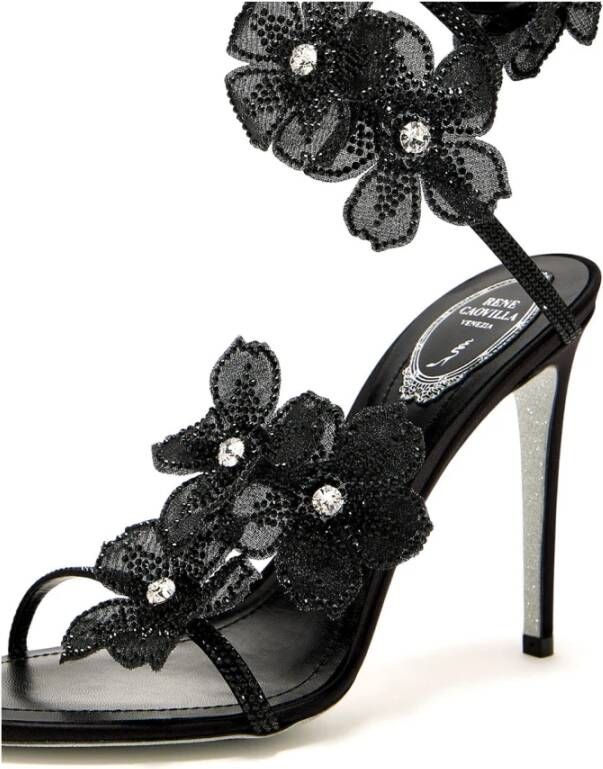 René Caovilla Zwarte Strappy Sandalen