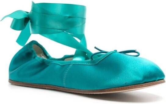 Repetto Teal Blue Instap Plat Schoenen