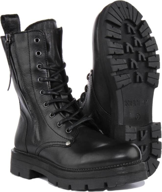 Replay Stijlvolle Bikerlaarzen Zwart Vrouwen Black Dames