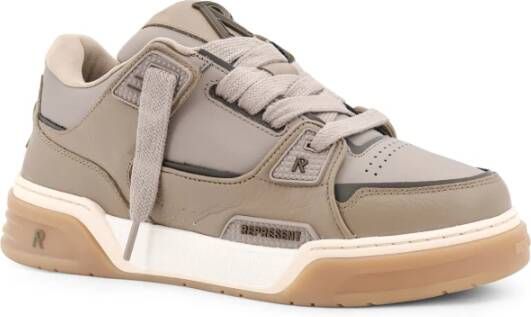 Represent Leren Sneakers met Contrasterende Profielen Beige Heren