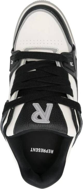Represent Zwart Wit Leren Panel Sneakers