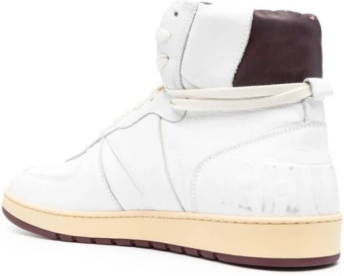 Rhude Hoge Sneakers Wit Maroon Paneelontwerp White Heren