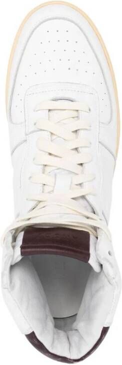 Rhude Hoge Sneakers Wit Maroon Paneelontwerp White Heren