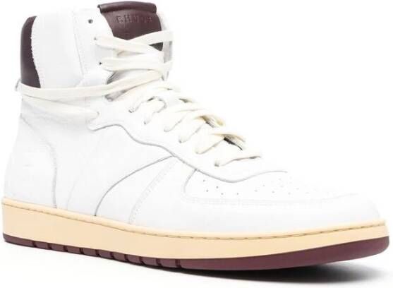 Rhude Hoge Sneakers Wit Maroon Paneelontwerp White Heren