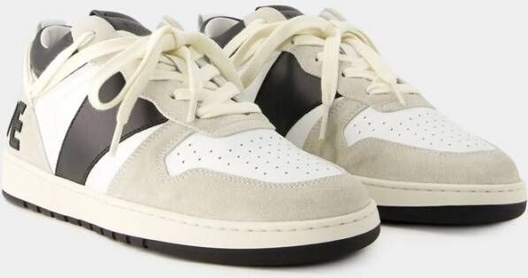 Rhude Lage Leren Sneakers Wit Zwart White Heren