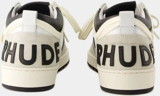 Rhude Lage Leren Sneakers Wit Zwart White Heren