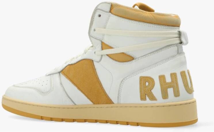 Rhude Tweekleurige lederen reheaks sneakers Wit Heren