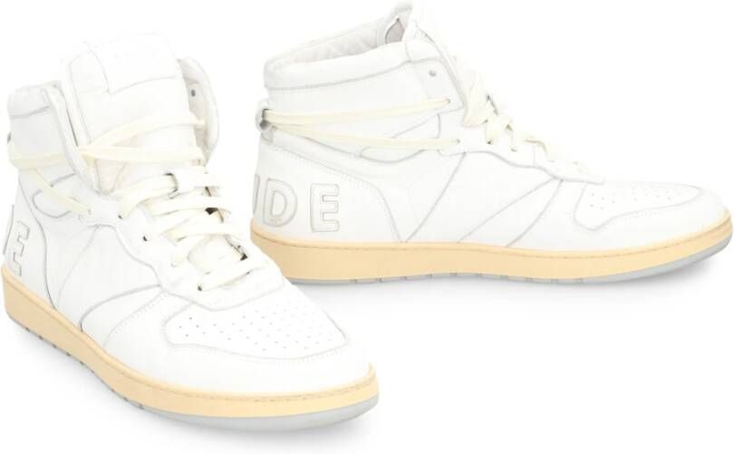 Rhude Vintage Leren High-Top Sneakers White Heren