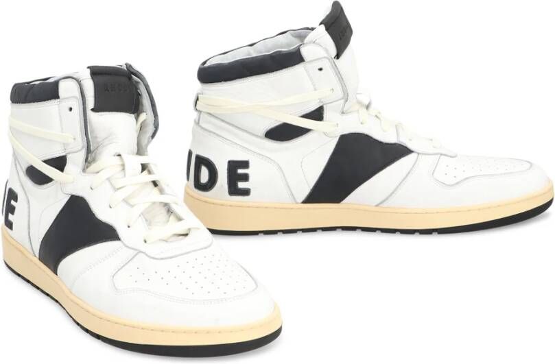 Rhude Vintage Leren High-Top Sneakers White Heren