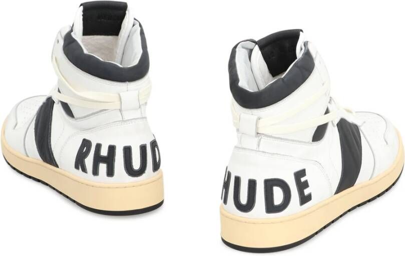 Rhude Vintage Leren High-Top Sneakers White Heren