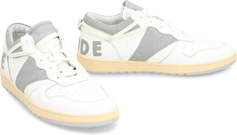 Rhude Vintage Leren Lage Sneakers Gray Heren