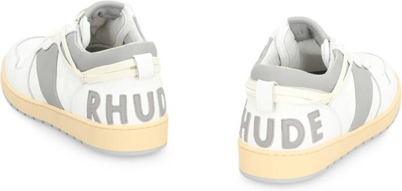 Rhude Vintage Leren Lage Sneakers Gray Heren