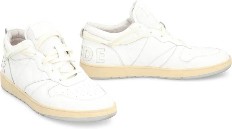 Rhude Vintage Leren Sneakers met Extra Veters White Heren
