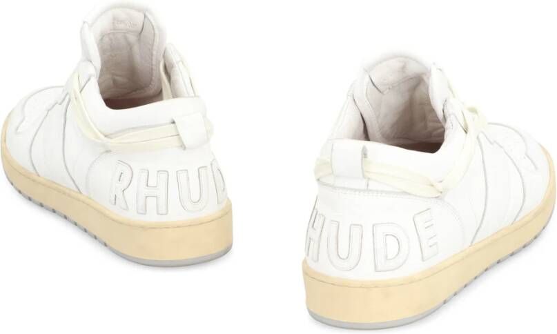 Rhude Vintage Leren Sneakers met Extra Veters White Heren