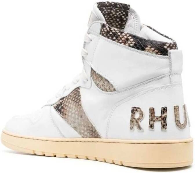 Rhude Witte Panelled High-Top Sneakers White Heren