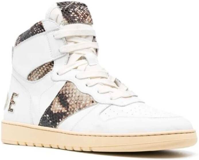 Rhude Witte Panelled High-Top Sneakers White Heren