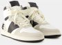 Rhude Witte Zwarte Leren Hi Sneakers White Heren - Thumbnail 2